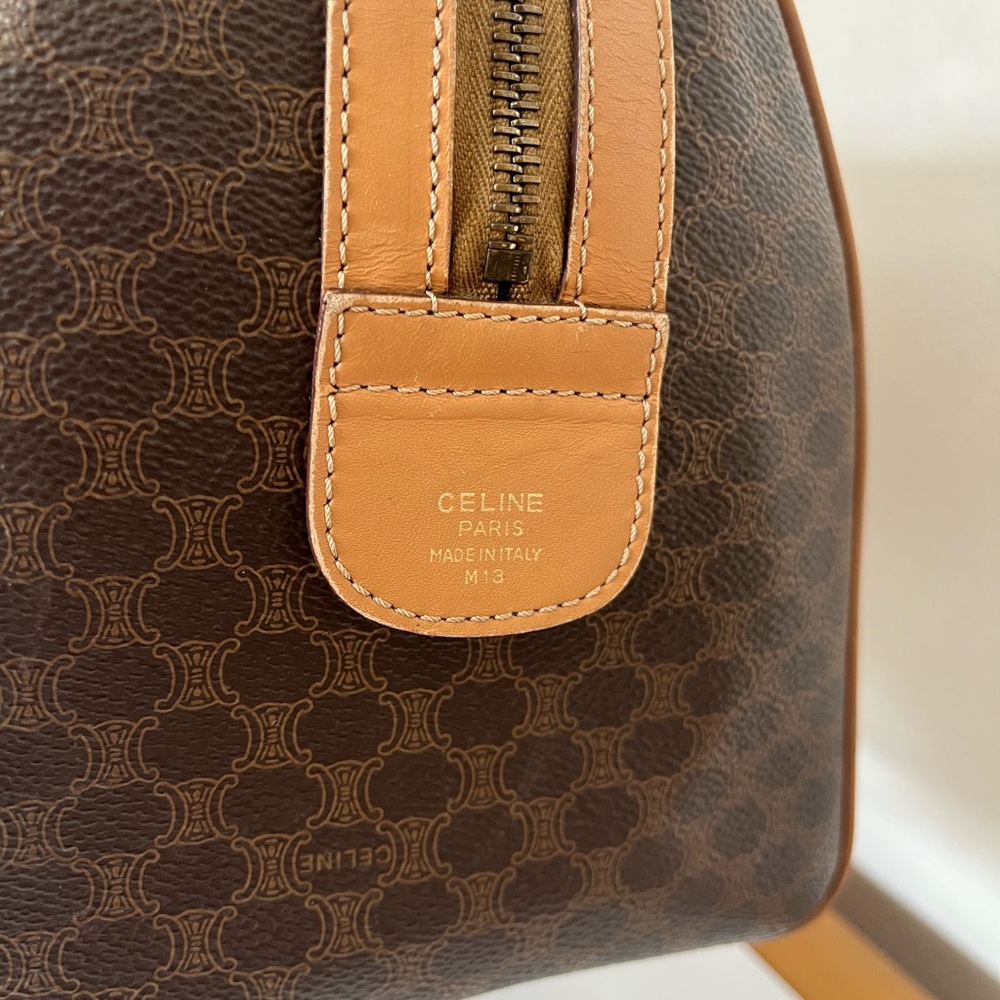 Vintage Celine Macadam Coated canvas leather brown M13 Boston Bag Speedy - Picture 4 of 13